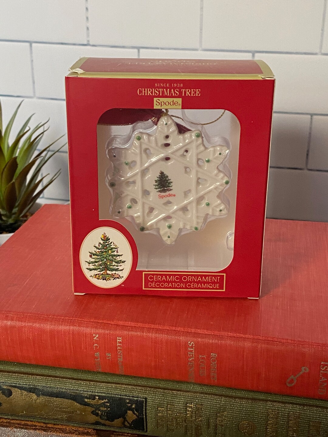 Vintage Spode Christmas Tree Ornament Spode Snowflake Etsy