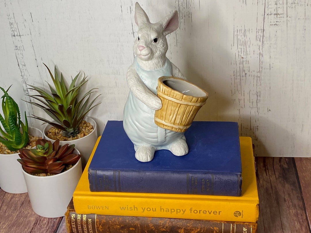 Vintage Easter Bunny Planter Vintage Rabbit Planter Easter Etsy