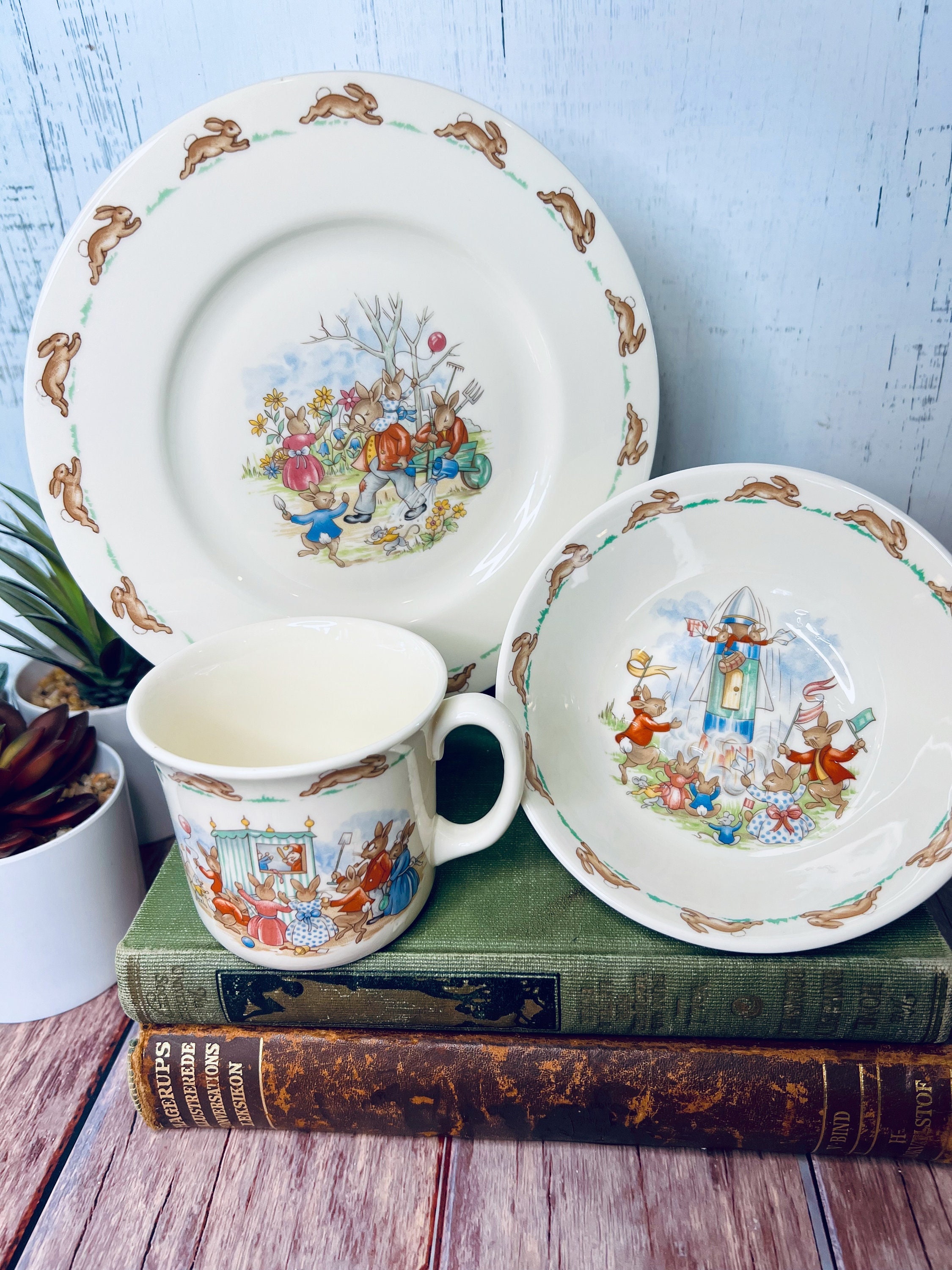 Royal Doulton Bunnykins Dinner Set, Vintage Bunnykins 1980s, Baby