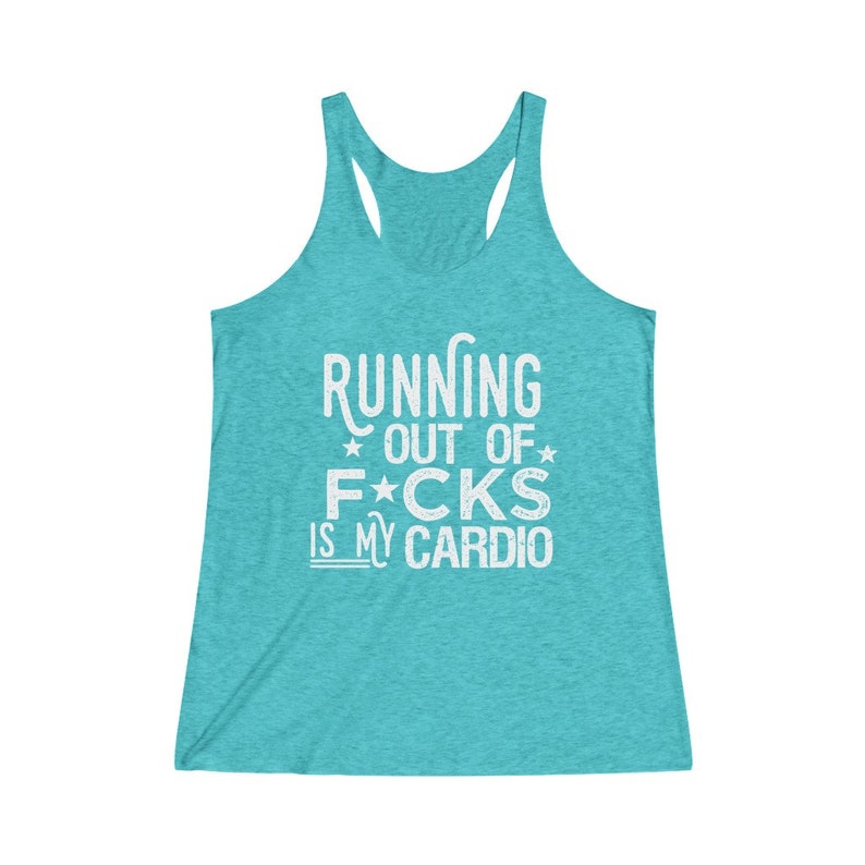Gym Apparel Running Out of F*cks Fitness Gift for Women Cuss Word Gift Womens Racerback Tank Funny Gym Shirt Cardio Day Shirt