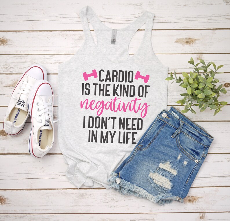 Funny Workout Shirt Gym Quotes Gift for Gym Lover Premium Tees Womens Fitness Shirt Cardio is Hardio Gym Rat Shirt Racerback Womens