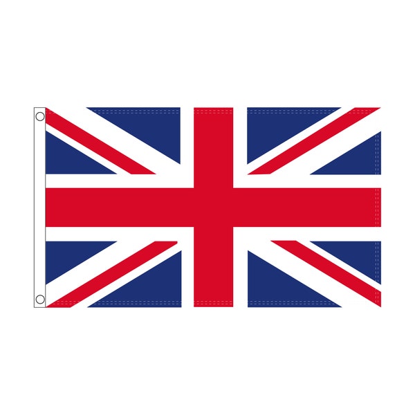 Nouveau drapeau britannique de 2 x 3 pi avec oeillets métalliques | Grand (60 cm x 90 cm) Drapeaux nationaux intérieurs/extérieurs du Royaume-Uni | Décoration sportive