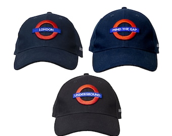 London, Underground and Mind the Gap Embroidered Logo Baseball Cap - Classic Cotton, Lightweight, Adjustable, Breathable Everyday Accessory