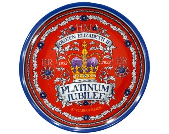 Queen Elizabeth II Platinum Jubilee 2022 Crown Ceramic Decorative Plate Commemorative Memorabilia Souvenirs Gift Home Decor