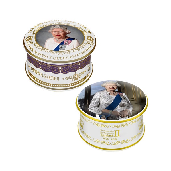 Queen Elizabeth II Round Trinket Box Commemorative Memorabilia Ceramic Pot Souvenirs Gift