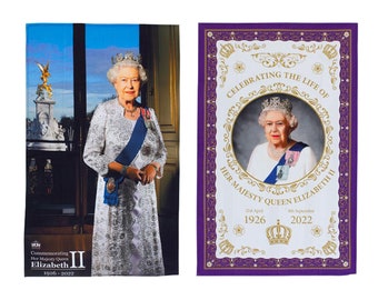 To Celebrate the Life of Queen Elizabeth II 1926-2022 Commemorative Tea Towel - A Memorable Souvenir Gift for Home Décor Keepsake Collection