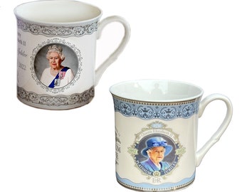 Queen Elizabeth II Regal Mug Platinum Jubilee 2022 Commemorative Memorabilia Souvenirs Coffee Cup