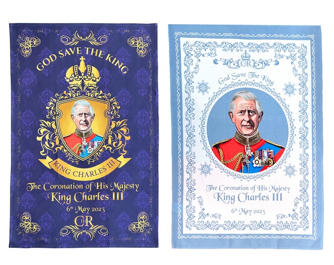 King Charles III Coronation Collectable Tea Towel Commemorative Memorabilia Decoration Souvenirs Gift