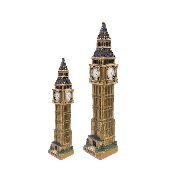 Figurine Big Ben souvenir, horloge de Londres, modèle emblématique peint à la main, cadeau déco maison à collectionner