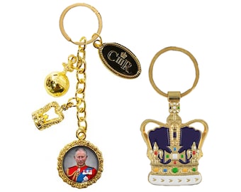 King Charles III Coronation Crown Keychain Commemorative Memorabilia Keyring Souvenirs Gift