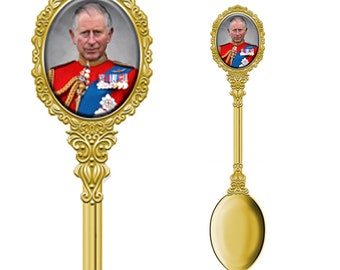 King Charles III Coronation Commemorative Ornamental Teaspoon - Collectible for Tea Parties and Decorative Display Souvenirs Home Decor