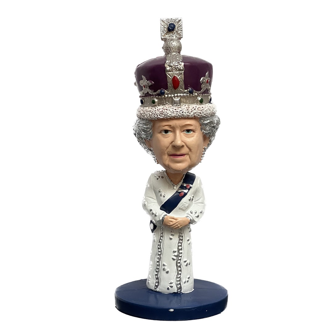 Queen Elizabeth II Bobblehead, Hand Crafted Queen Souvenir Figure