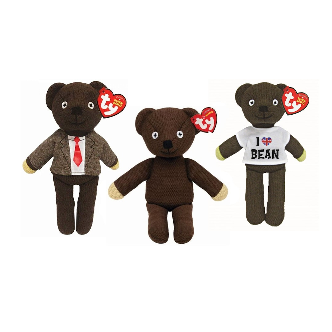 Mr Bean Teddy Bear Toy Cartoon Figure With Suit Knitted Beanie Bear Novelty  Kids Babies Soft Doll Christmas Birthday Gift 