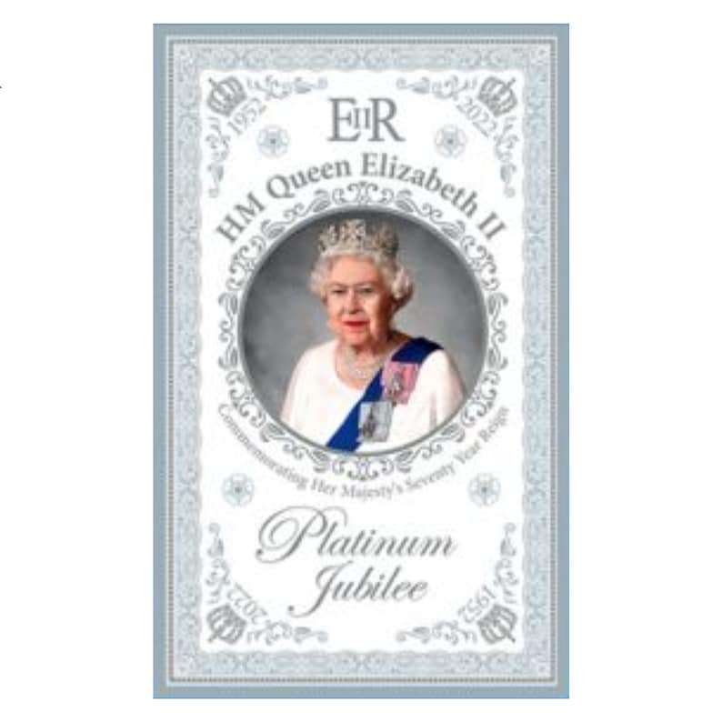 Queen Elizabeth II Platinum Jubilee 2022 Cotton Tea Towel Commemorative British Royal Memorabilia Souvenirs Gift Queen's Photo