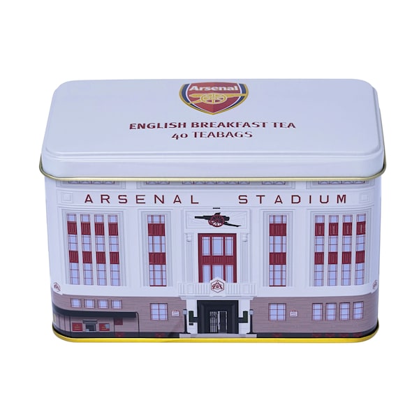 Arsenal FC Highbury Tea Tin with 40 English Breakfast Teabags - Perfect Gift for Football Fans!"