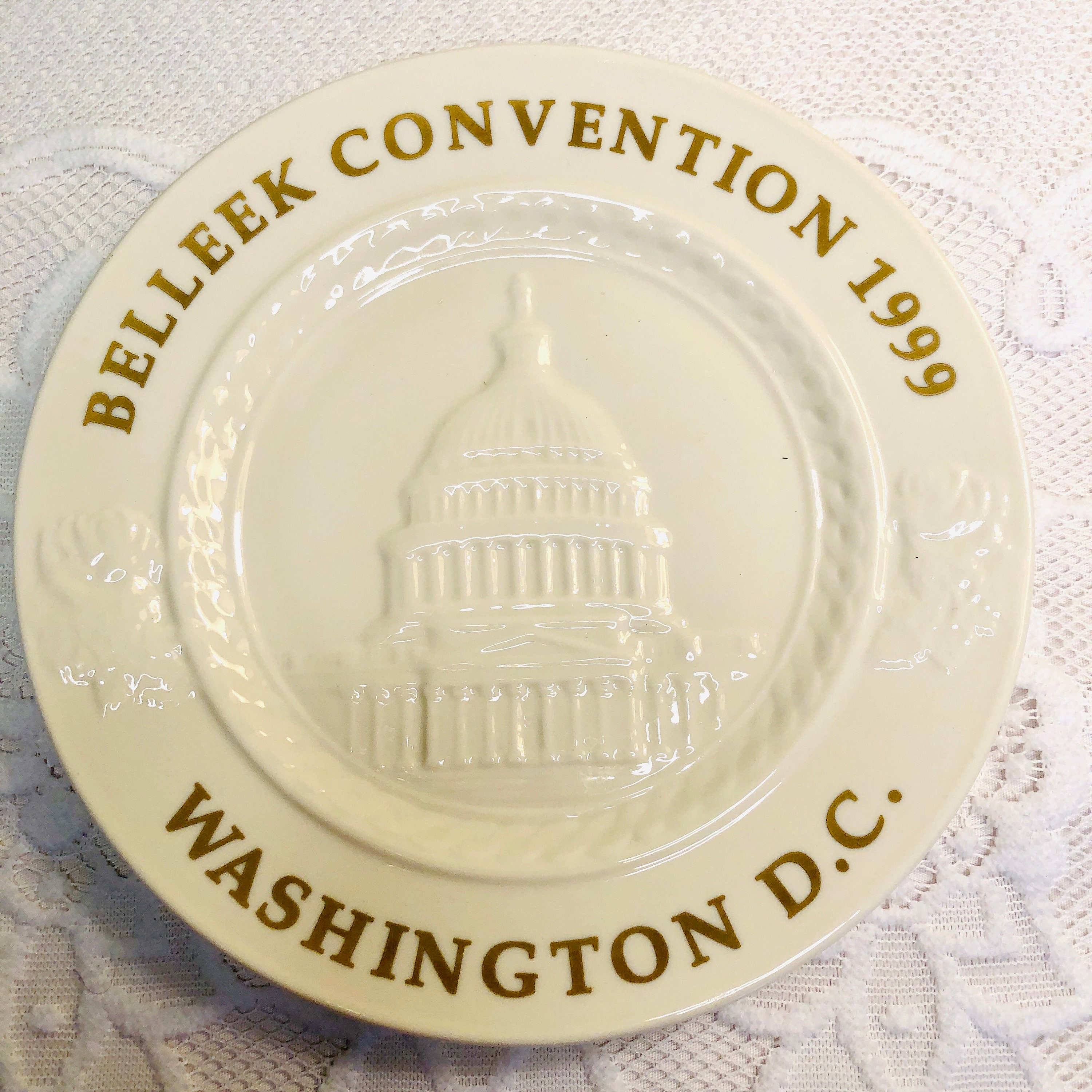 Belleek Plate BCIS Convention Washington DC 1999 Ivory Fine China
