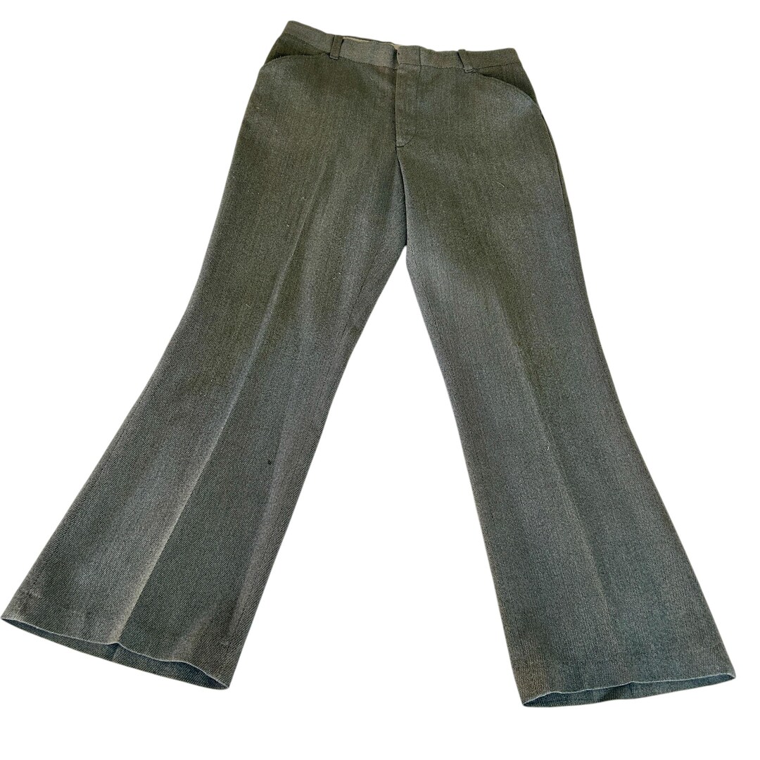 Vintage 1970'S Sears flare pants, men's size W36 unclear brown type Vintage Second Hand