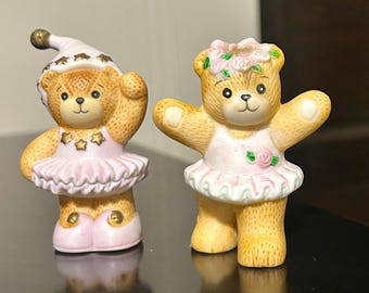 Enesco Lucy and Me Ballerina Bears: Vintage 1990s Collectible Figurines