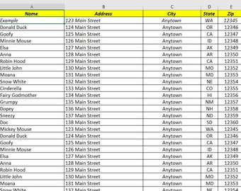 Excel - 30 etiketter per sida (du anger adresser)