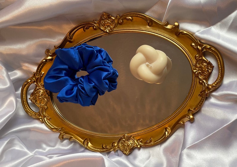 Royal Blue Satin Scrunchie