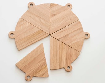 Wooden board pizza plate, forming tray, solid oak aperitif tray