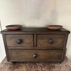 Farmhouse Countertop Cabinet: Rustic Kitchen Decor, Tea & K-Cup Storage