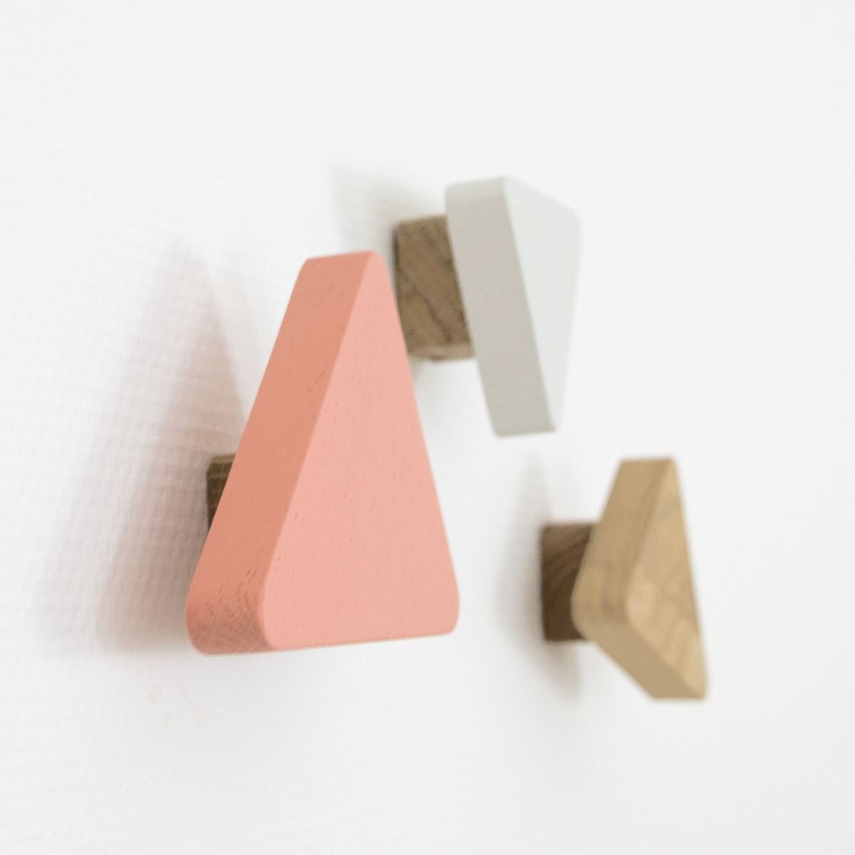 Patère Murale Rose en Bois/Chêne Massif Porte Manteau Entrée Chambre