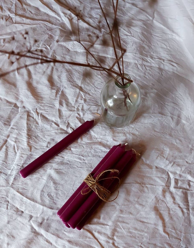 Coloured Dinner Candles Pack of 5 Etsy