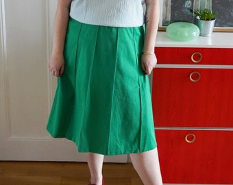 Vintage skirt, 1970's green vintage skirt, mod, size 3xl | US 16-20 | UK 20-24 | EU 48-52