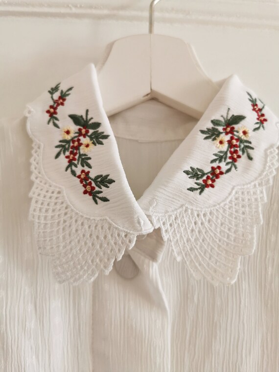 Vintage blouse, 1980's German Bavarian folklore D… - image 8
