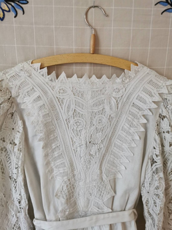 Vintage 1980s german folklore cotton blouse, tard… - image 7