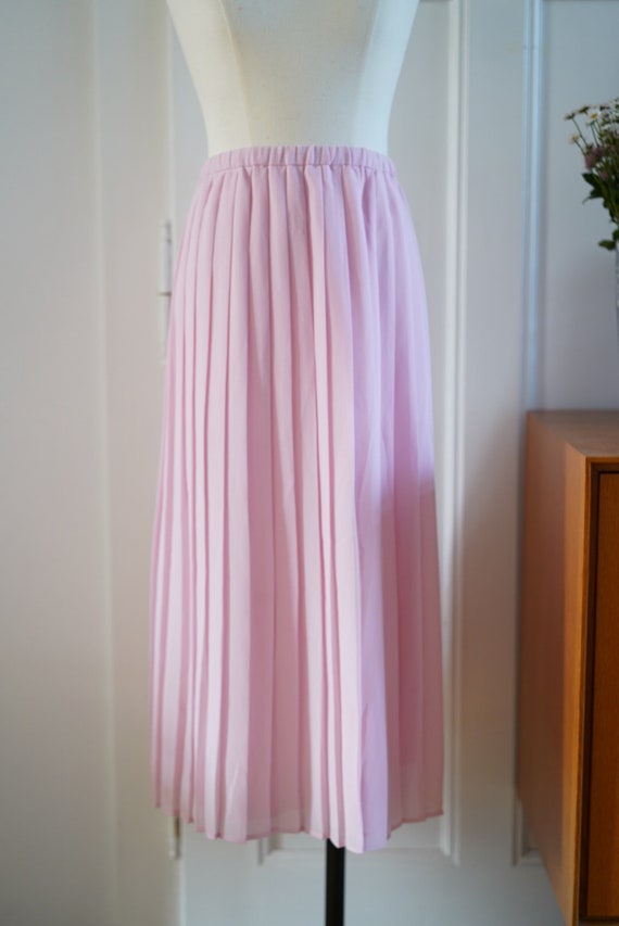 Vintage co-ord, 1980's light pink blush pleated s… - image 5