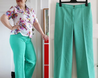 pantalon vintage, pantalon vert menthe des années 1970, taille plus, taille xl | États-Unis 12 | Royaume-Uni 16 | UE 44