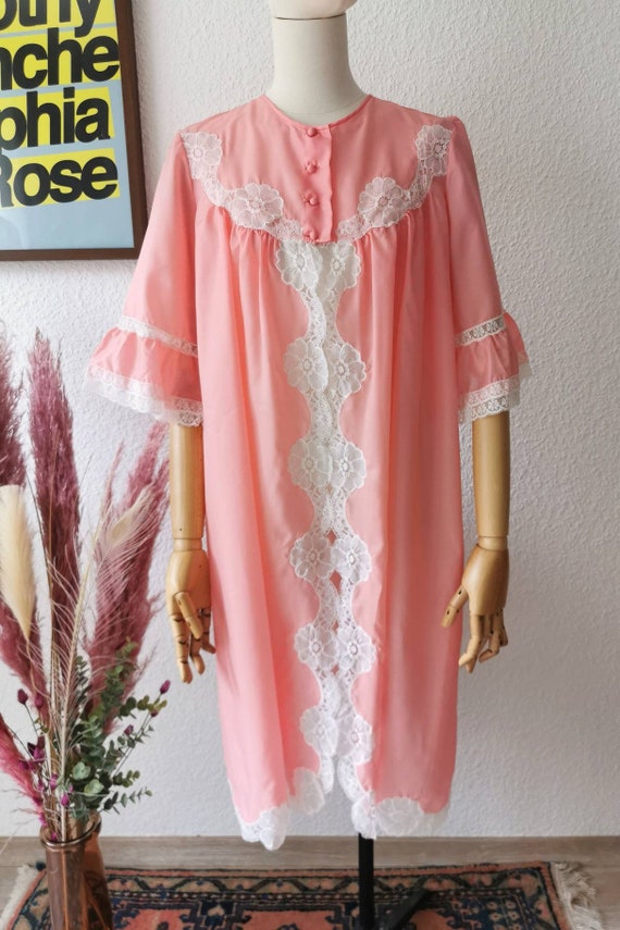 60er Jahre Vintage Kleid, Spitze, pink, Rockabill… - image 4