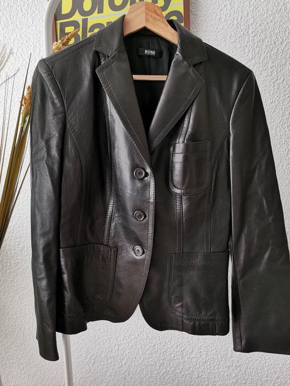 Hugo boss lamb leather jacket cheap