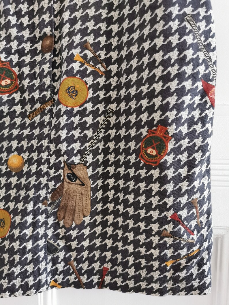 Etienne Aigner 1980's Vintage Skirt, Jeans Mini Skirt, Golf Design