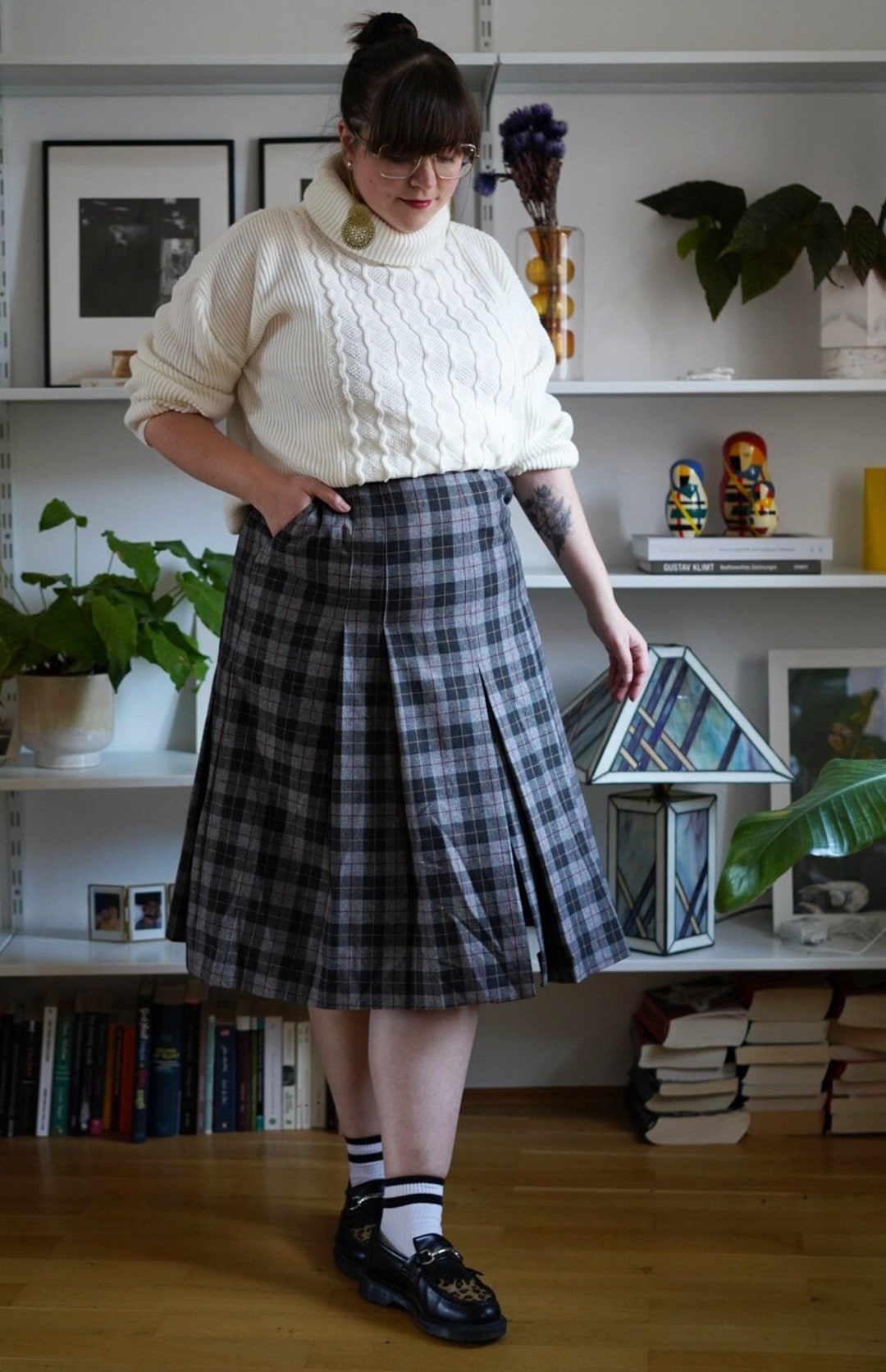 1990s Vintage Striped A-line Skirt - M main image 0