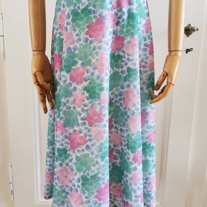 Vintage skirt, 1980&#39;s flower summer a-line midi skirt, Size M-L | US 6-8 | UK 10-12 | EU 38-40