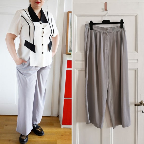 Vintage trousers, 1980's Jean Claire grey pants, … - image 1