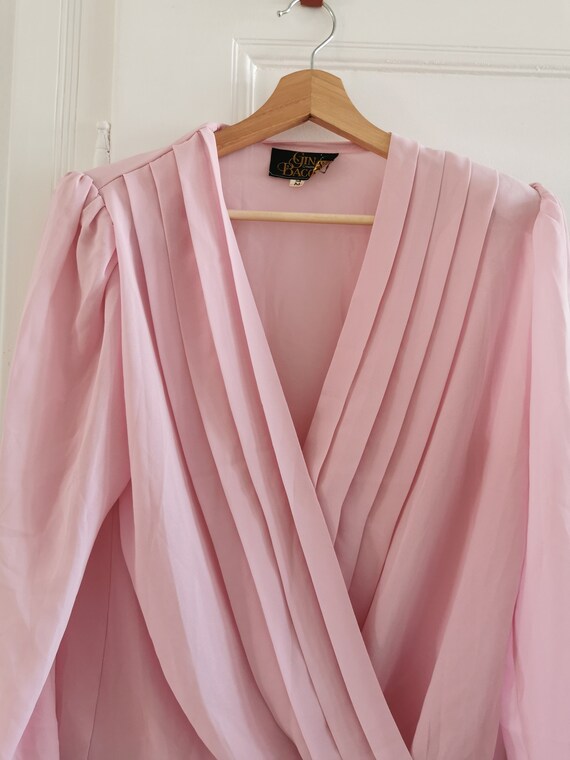 Vintage co-ord, 1980's light pink blush pleated s… - image 9
