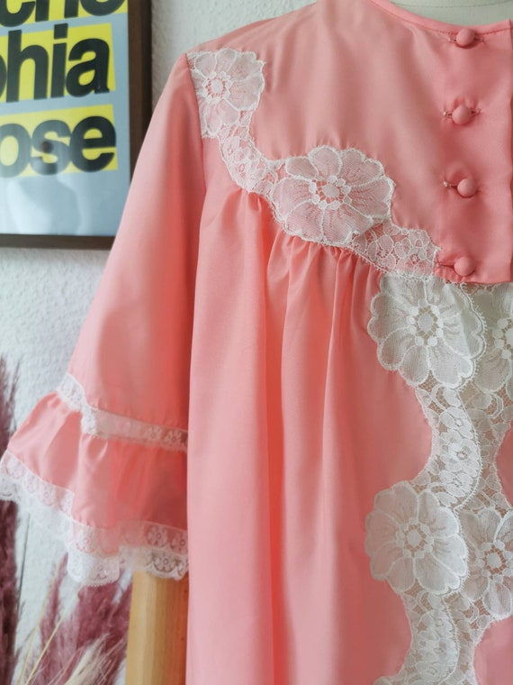 60er Jahre Vintage Kleid, Spitze, pink, Rockabill… - image 5