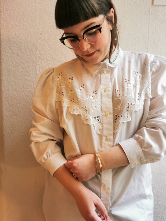 80's German folklore blouse, vintage Size L
