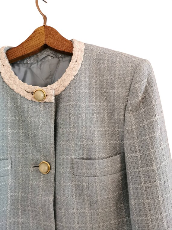 Vintage Set, 1970s wool handmade blazer and skirt… - image 10