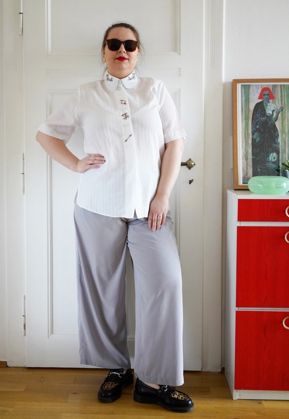 Vintage trousers, 1980's Jean Claire grey pants, … - image 5