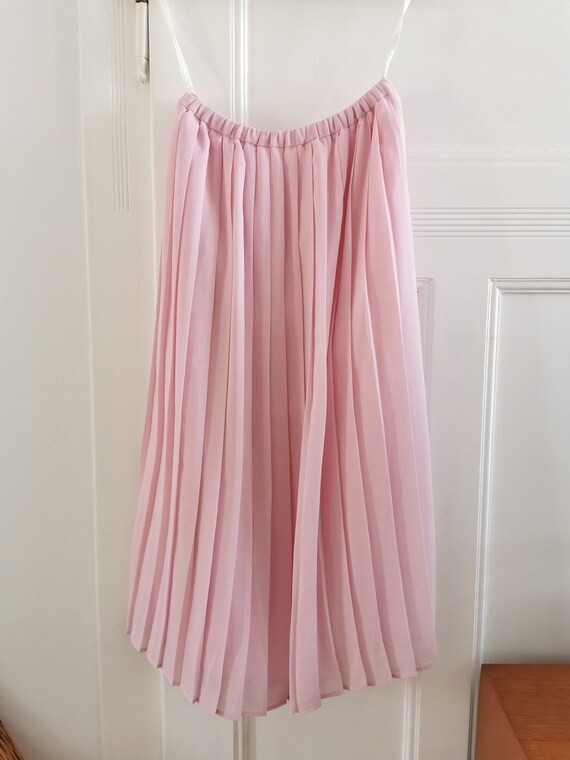 Vintage co-ord, 1980's light pink blush pleated s… - image 10