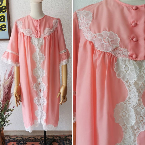 60er Jahre Vintage Kleid, Spitze, pink, Rockabill… - image 1