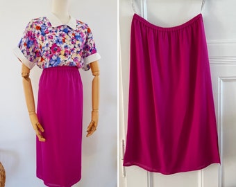 Vintage skirt, 1990s pink Frank Usher pencil skirt, size L | US 8-10 | UK 12-14 | EU 40-42