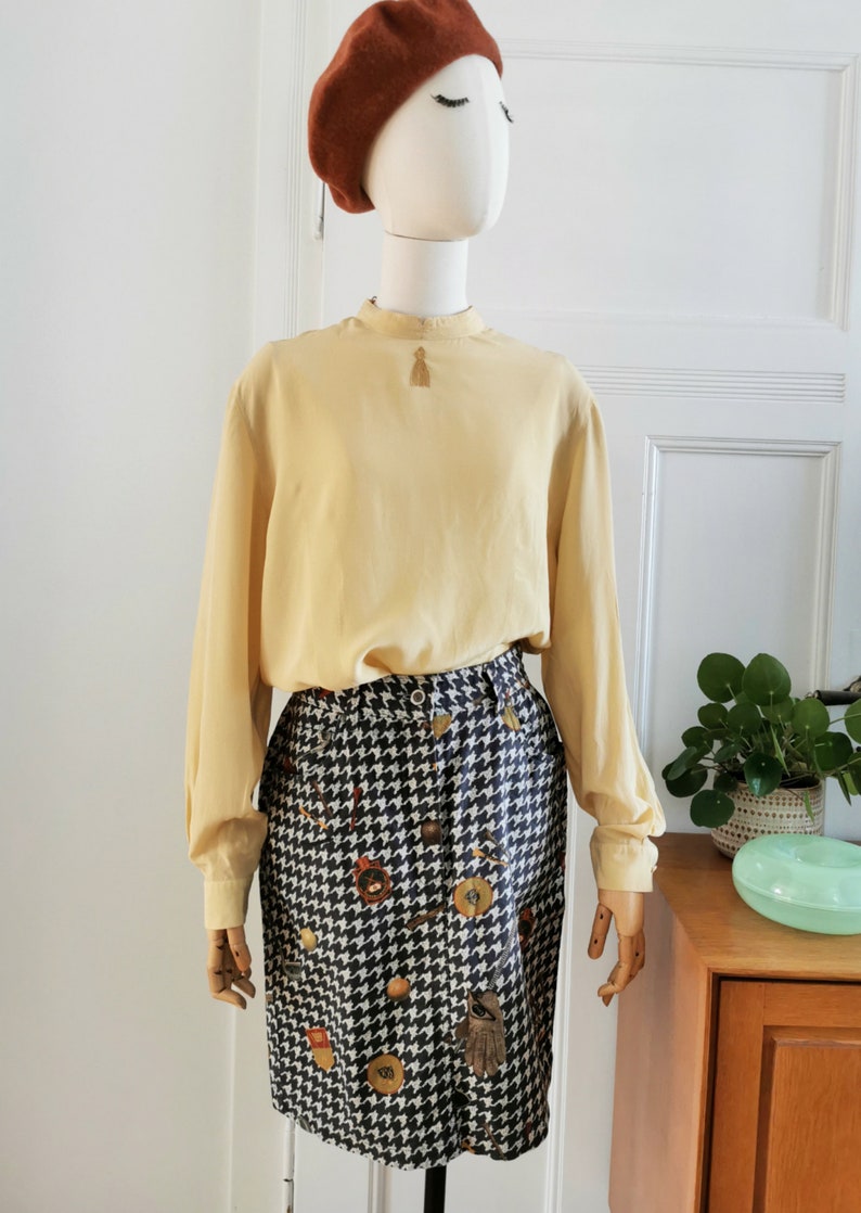 Etienne Aigner 1980's Vintage Skirt, Jeans Mini Skirt, Golf Design