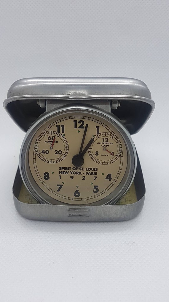 Spirit of St Louis New York Paris May 21,1927 Travel Alarm Clock Box