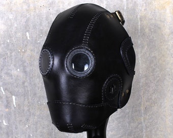 Full Face Leather Mask, Post apocalyptic Mask, BDSM mask, Bondage mask, Sex toy, BDSM restraints, Halloween costume, Cosplay mask